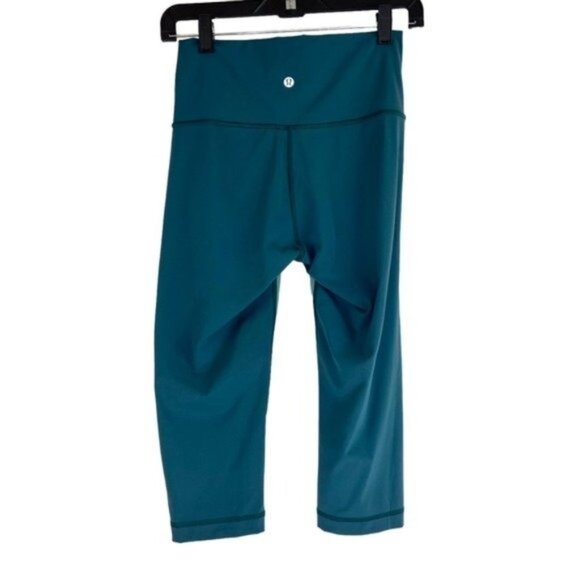 Lululemon Wunder Under Crop HR Curve Green Leggings - Picture 7 of 8